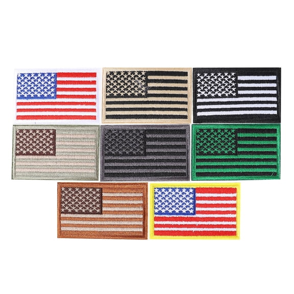 UPOUART 8Pcs America Flag Cloth Patches Iron on Or Sew on Embroidery Stickers for Clothing Repair