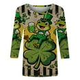 thumbnail image 5 of HOMBOM St.Patricks Day Shirts for Women Spring Irish Graphic Tees Basic Happy Patrick's Day 3/4 Sleeve Womens Tshirts, 5 of 8