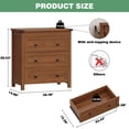 thumbnail image 2 of FANRAL 3 Drawer Farmhouse Nightstand,Wooden End Table with Anti-Tip Safety Design,Storage Bedside Table for Bedroom Living Room,Walnut Night Stand, 2 of 7