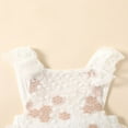 thumbnail image 3 of Combinaison Bébé Fille Robe Romper Dentelle Florale au Crochet Sans Dos, 3 of 6