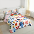 thumbnail image 3 of jejeloiu Merry Christmas Queen Comforter Set,Cartoon Nutcracker Soldier Bedding Sets,Colorful Ballon Bedding Comforter Set For Child,Breathable Home Decor Reversible,3pcs, 3 of 8