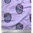 thumbnail image 1 of Soimoi Polyester Crepe Fabric Paisley Block Printed Craft Fabric by The Yard 42 Inch Wide, 1 of 1