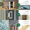 thumbnail image 7 of YODOLLA 8' x 6' Outdoor Storage Side Shed Metal Attached Lean-to Shed Galvanized Storage Building for Backyard in Brown, 7 of 7