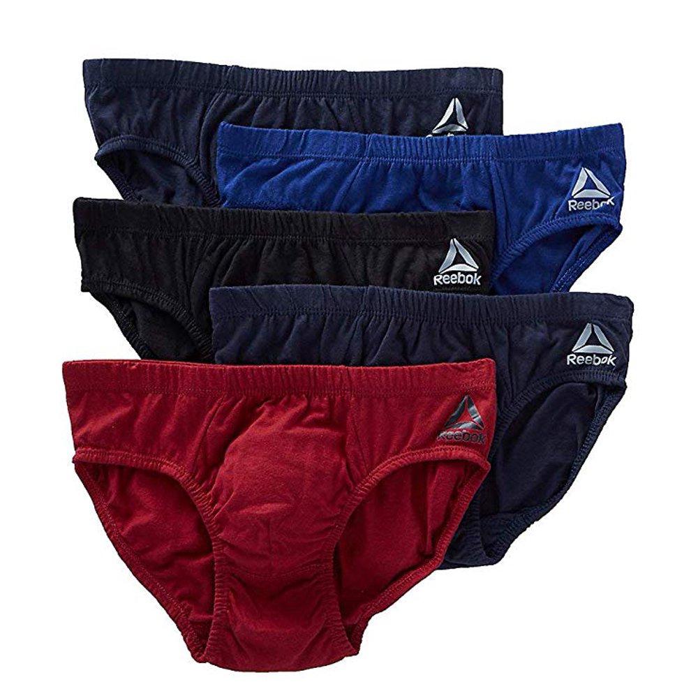 Reebok REEBOK 5 PACK BRIEFS 183 BLACK BURGUNDY SMALL LOW RISE