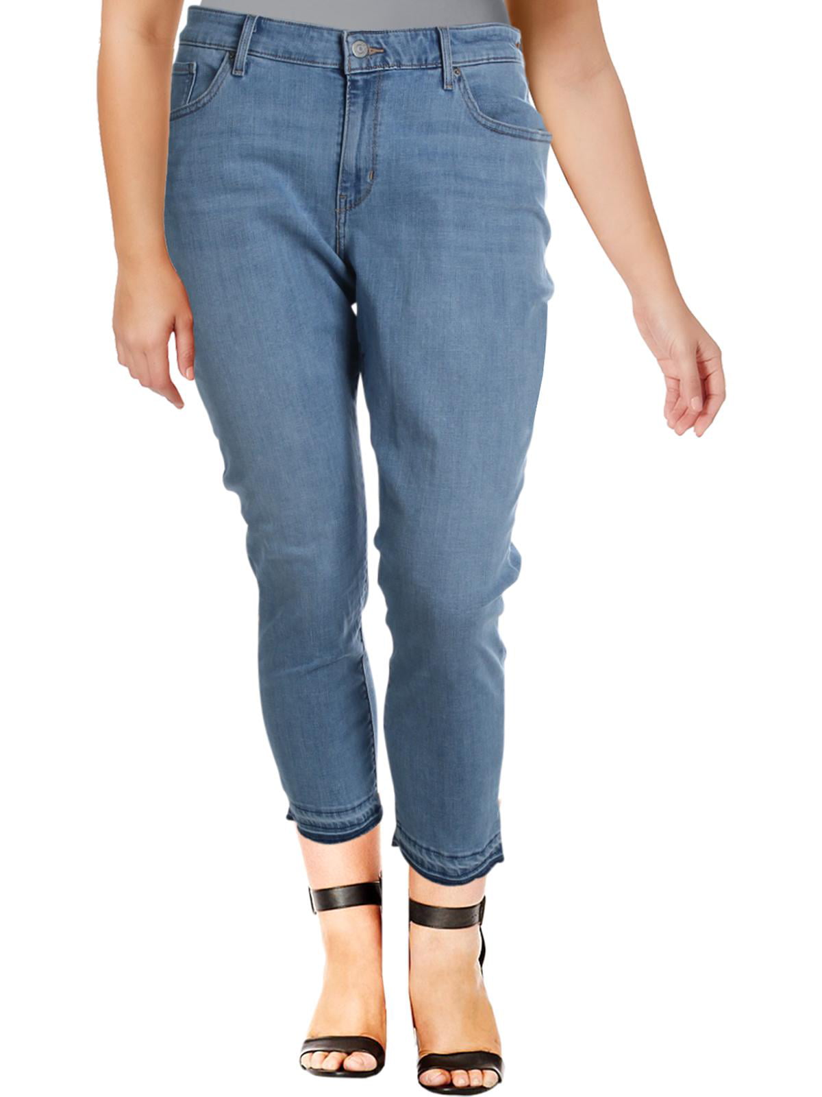 Levi's Womens Plus 711 Mid Rise Slim Skinny Jeans Blue 18W 