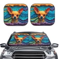thumbnail image 2 of Balery 2 Piece Colorful Textured Chihuahua Car Windshield Sun Shade|Foldable Front Windshield Shade for Car Front Window for Most Sedans SUV Truck-Medium, 2 of 7