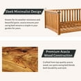 thumbnail image 4 of Patio Twin Size Garden Swing Bed, Wooden Porch Swing Frame with Ropes for Garden, Backyard, Patio, Safe Sloped Design (Teak), 4 of 8