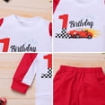 thumbnail image 7 of IDOPIP Unisex Baby 1st Birthday Outfits Race Car Driver Clothes Winter Crew Neck Long Sleeve Tops Red Pants Size 12-18M, 7 of 7