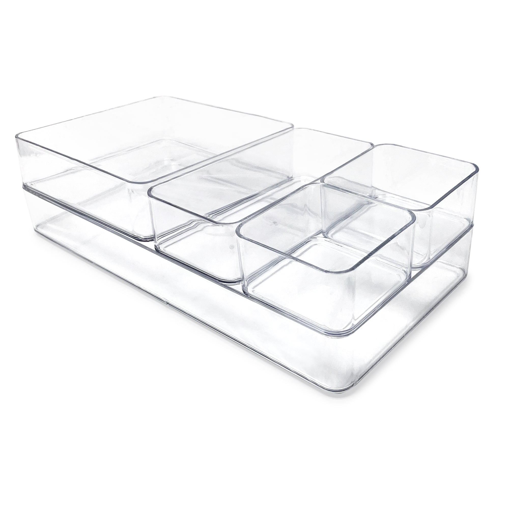 Isaac Jacobs Clear Stackable Drawer Organizer Set, 5-Piece – Multi