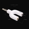 thumbnail image 4 of Divisor de micrófono Divisor de auriculares 4 polos Conector de sonido estéreo de 3,5 mm Y Conector de extensión para tabletas de auriculares Blanco Magideal Divisor de micrófono, 4 of 6
