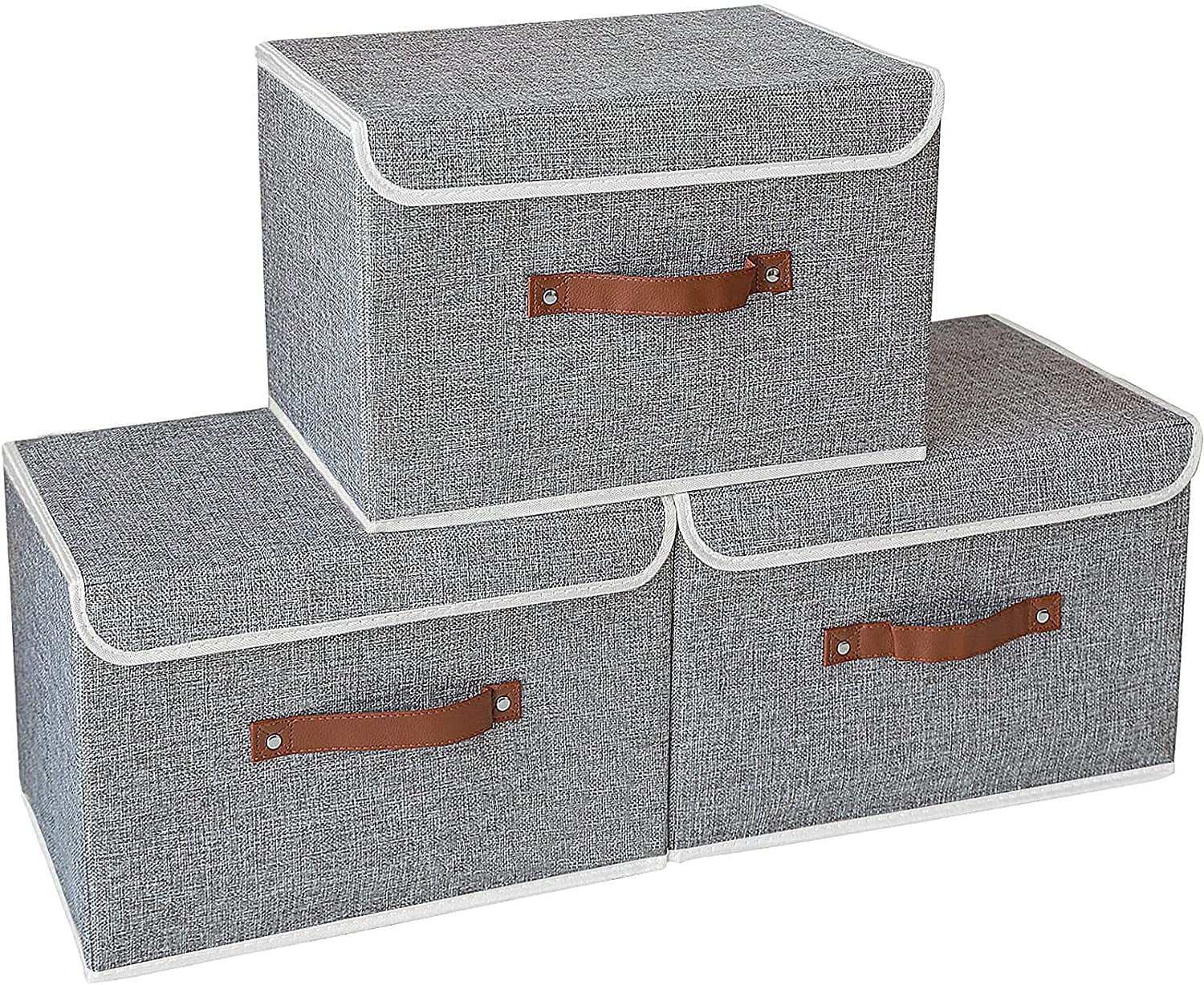 Foldable Storage Boxes With Lid Collapsible Home Clothes Organizer Fabric Cube H 