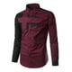 thumbnail image 3 of Camisa y blusa de manga larga con cuello vuelto para hombre, estilo casual, a la moda, con botones ajustados, bloques de color y costuras en contraste, camisa de manga larga con botones para hombre, 3 of 4