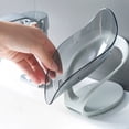 thumbnail image 4 of TureClos Self Draining Soap Box No Punching Leaf Shape Dish Tray Decorative Soap Holder for Bathroom Kitchen, Grey", 4 of 10