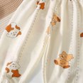 thumbnail image 4 of KPOPLK Toddler Baby Girl Summer Pants Long Bloomers Girls Lightweight Cotton Wide Leg Barrel Harem Pants Elastic Waist Trouser with Pocket Orange Size 6-12 Months, 4 of 4