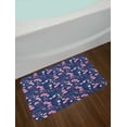 thumbnail image 2 of Ladybug Bath Mat, Flowers Retro Blooming Field Butterflies Beets Stars Motif Spring Art, Plush Bathroom Decor Mat with Non Slip Backing, 29.5" X 17.5", Dark Lavender and Pink, by Ambesonne, 2 of 2