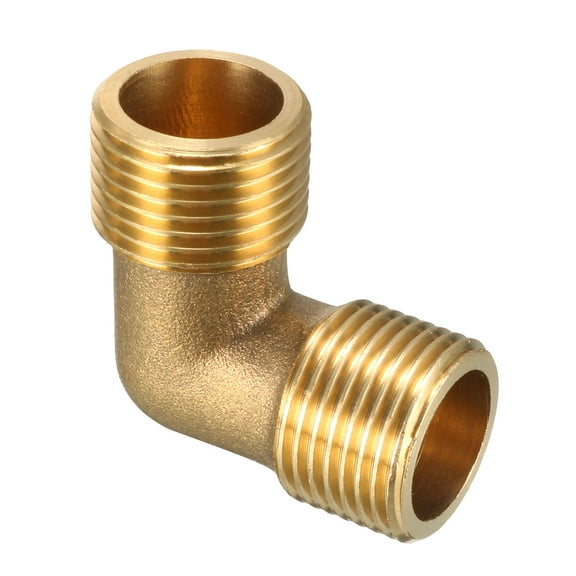 Brass Elbow Pipe Fitting 90 Degree 3/8PT Male x 3/8PT Male Connector
