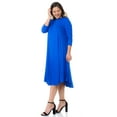 thumbnail image 3 of Pastel by Vivienne Women's Swing Midi Dress Plus Size Royal Blue XXX-Large, 3 of 4