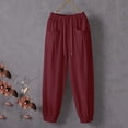 thumbnail image 4 of Rhuody Women'S Pants Wide Leg Relax Fit High Waist Solid Color Trousers Elegant Bottoms 2Xl Wine, 4 of 8