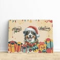 thumbnail image 3 of Merry Christmas Santa Miniature American Shepherd Scarf Twinkling Lights Xmas Holiday Horizontal Matte Canvas Poster MAS Dog Lover Gifts Wall Art Home Decor - 00022, 3 of 5