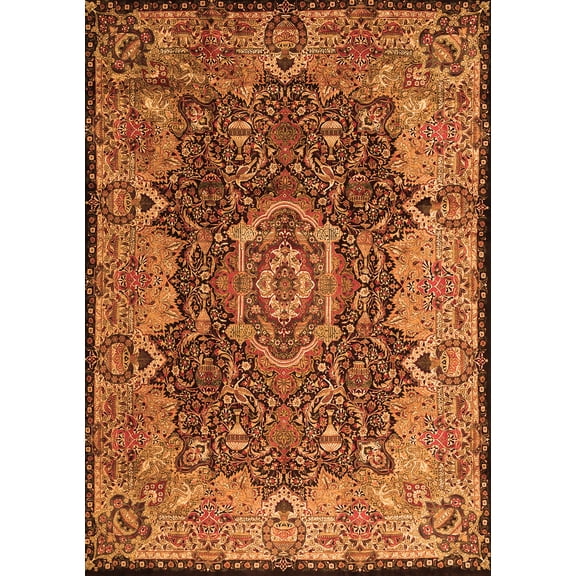 Ahgly Company Indoor Rectangle Persian Orange Traditional Area Rugs, 5' x 7'