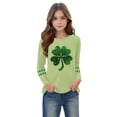 thumbnail image 4 of Blusas y camisas de manga larga con cuello redondo, moda del Día de San Patricio, blusa informal con estampado bonito de manga larga para niños y niñas., 4 of 5