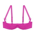 ranrann Womens Lace 1/2 Cups Bralette Push Up Sheer Mesh Underwire