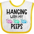 thumbnail image 3 of Inktastic Easter Hanging with My Peeps Pastel Bunnies Boys or Girls Baby Bib, 3 of 4