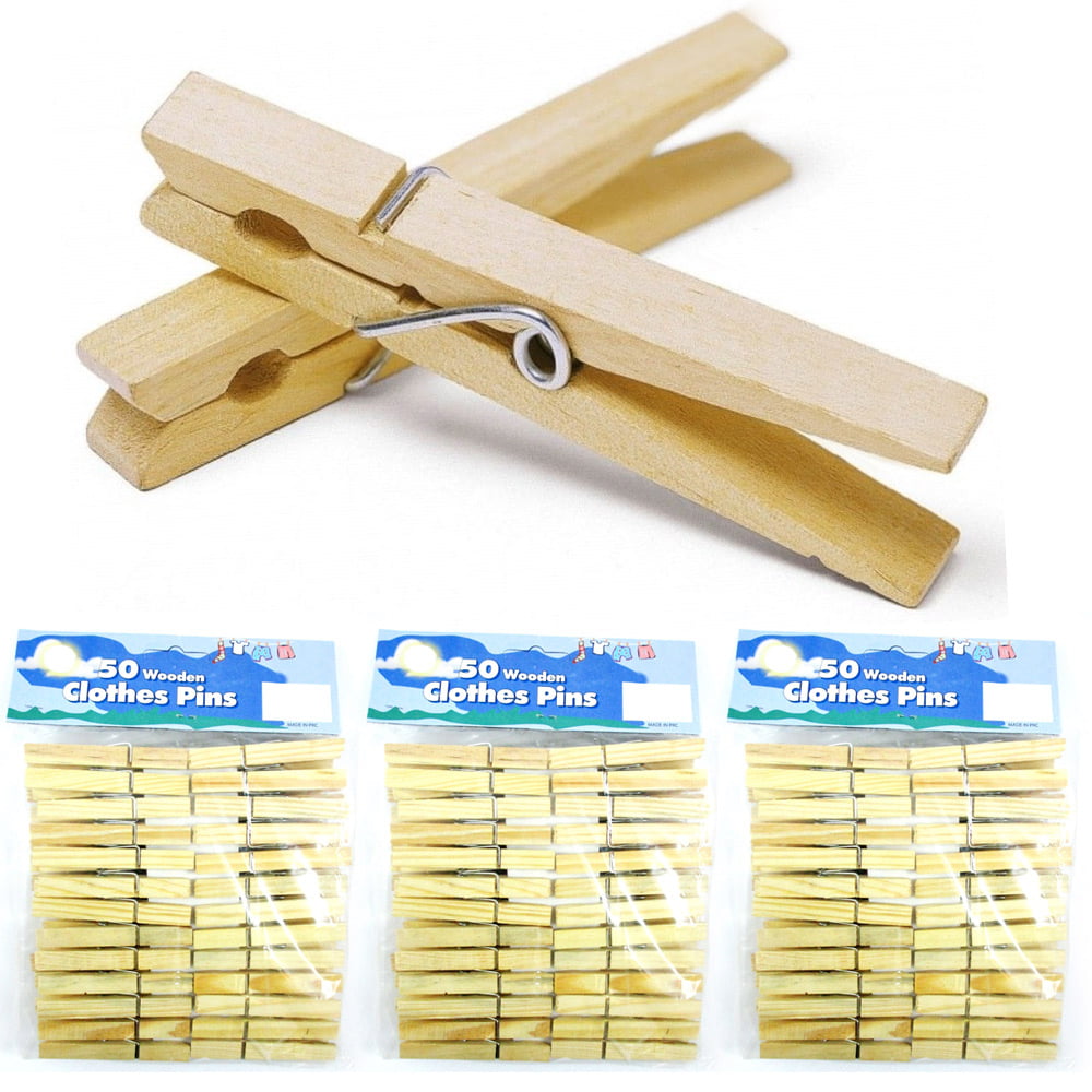 Whitney Clothes Pins Traditional Wood - 50/100 Pack 