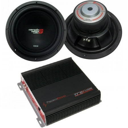 CERWIN VEGA XED12 XED 1000 Watts Max 12-Inch SVC Woofer 4 Ohms Percision Power TRAX1.1200D Class A/B Mono 1,200 WATTS Subwoofer AMP