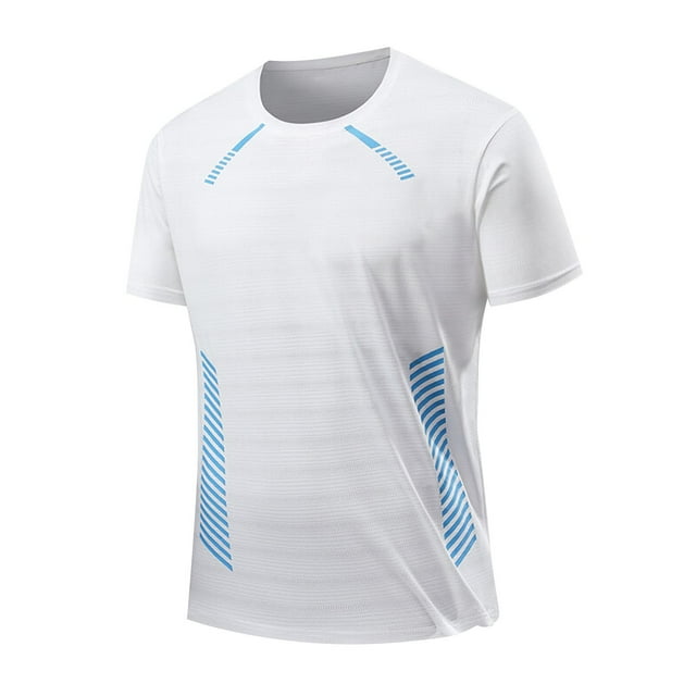 Blusa de Manga Corta Hombre de Color Sólido Deporte Casual Suelto Cuello Redondo, Camisa Transpirable Y Cómoda para Diario