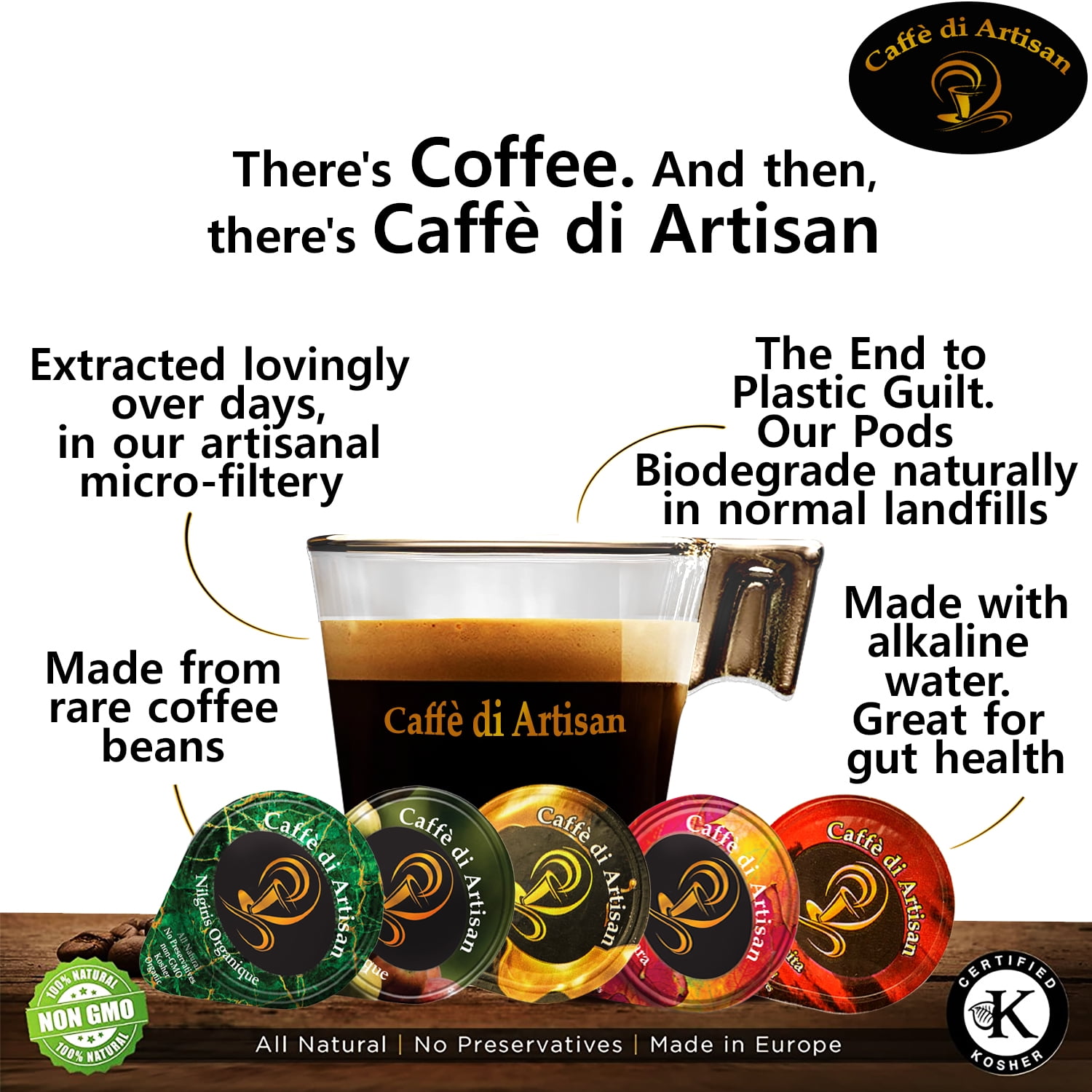 Buy Caffè Di Artisan Single Serve Organic Strong Liquid Coffee Concentrate Pods Sampler Bundle