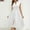 White, variant on ZHUGeLI Summer Dresses for Women Beach Sundress Solid Color Zipper Front Fold V-neck Elegant and Comfortable Dress with Pocket
