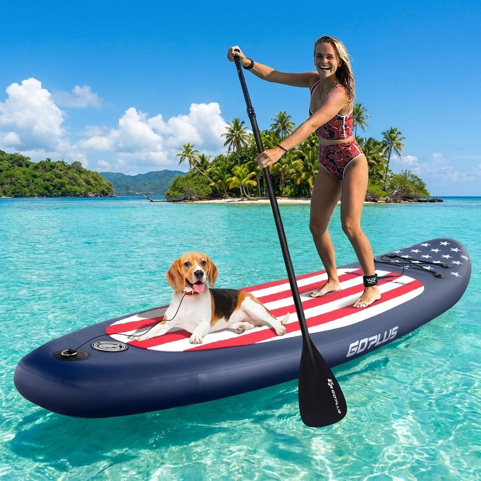 Airfind Inflatable Paddle Board with Fin and Backpack-A