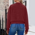 thumbnail image 6 of ClodeEU Women Cropped Fleece Jacket,Long Sleeve Faux Fuzzy Zip Up Plush Jacket Coat With Pockets Wine,Womens Plus L, 6 of 9