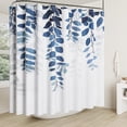 thumbnail image 4 of Blue Eucalyptus Extra Wide Shower Curtain for Bathroom Floral Watercolor Leaves Shower Curtain Botanical Shower Curtain Nature Fabric Bath Curtain Country Plant Cloth Bathroom Decor 108x72, 4 of 7