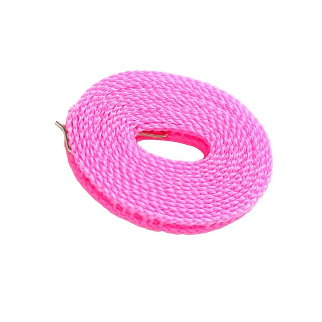 Corde à Linge Extensible Portable Corde à Linge Réglable pour Jardin Camping Accessoires RV Rose 500cm