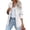 White, variant on Langwyqu Spring Fall Women Turn-Down Collar Casual Jacket Zipper Coat With Pocket