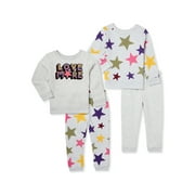 Garanimals Baby and Toddler Girls' Fleece Sweatshirt and Sweatpants Outfit Set, 4-Piece, Sizes 12M-5T