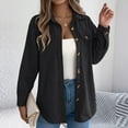 thumbnail image 6 of Women's Casual Lightweight Jacket Solid Color Lapel Pocket Button Long Sleeve Coat Outwear, 6 of 8