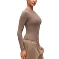 thumbnail image 3 of Remera CRZ YOGA Softembrace de manga larga con cuello redondo marrón XL, 3 of 5