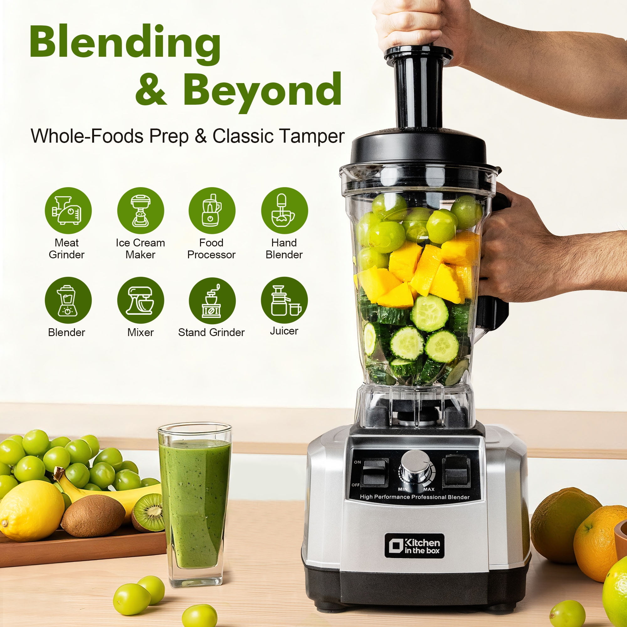 Kitchen in the box ブレンダー 1450W Kitchen in the box 68 oz High-Power Countertop Blender, 1450W (2