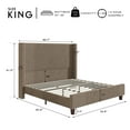 thumbnail image 7 of VanAcc King Size 61" Corduroy Upholstered Bed Frame with Vertical Stripe Wingback Headboard/Brown, 7 of 7