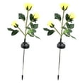 thumbnail image 2 of 2pcs LED Solar Flower Lights Waterproof Artificial Rose Garden Lamp for Outdoor LandscapeYellow, 2 of 8