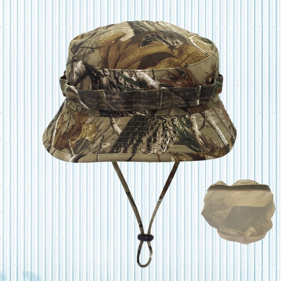 BESTYASH Camo Bucket Hat Canvas Golden 1Set for Women Sun Protection Outdoor Activities