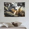 thumbnail image 3 of Orinice White Fox Tapestry Wild Animals Tapestries Art Home Decoration Bedroom Decor Living Room Door 3D Fox Printed Tapestry Wall Hanging Animal Pattern Wall Hangings Art（70.9x92.5） 60x40in, 3 of 7