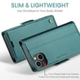 thumbnail image 5 of SaniMore Case for iPhone 15 (6.1" 2023), [3 Card Holder] Folio PU Leather Skin, [RFID Blocking] Stand Flip Case with [TPU Shockproof Interior Phone Cover] - Green, 5 of 11