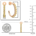 thumbnail image 2 of Dazzlingrock Collection Round Yellow Diamond Fancy J Shaped Classic Pushback Hoop Earrings for Women (0.15 ctw, Color Yellow, Clarity I2-I3) in 14K Rose Gold, 2 of 3