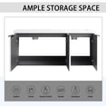 thumbnail image 2 of 48" Floating Bathroom Vanity with Double Resin Sink, Solid Wood Wall Mounted Bathroom Vanity with 3 Soft-Close Doors and Ample Storage, White, 2 of 9