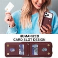 thumbnail image 6 of For IPhone 17 Pro Max Case  Premium PU Leather Wristband Holder With Multiple-Card Slots, Flip Wallet Phone Case With Detachable Crossbody,wine red,For iPhone 17 Pro Max, 6 of 8