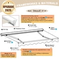 thumbnail image 3 of 9.7' × 8.2' Retractable Awning Patio Outdoor Sunshade Shelter UV Protection Waterproof, Beige, 3 of 8